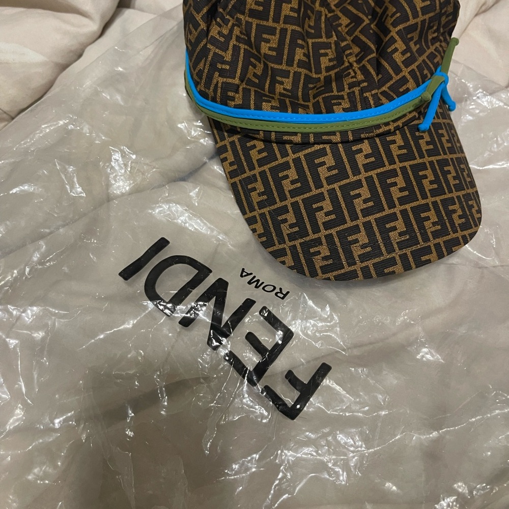 Fendi Brown and Blue Cap